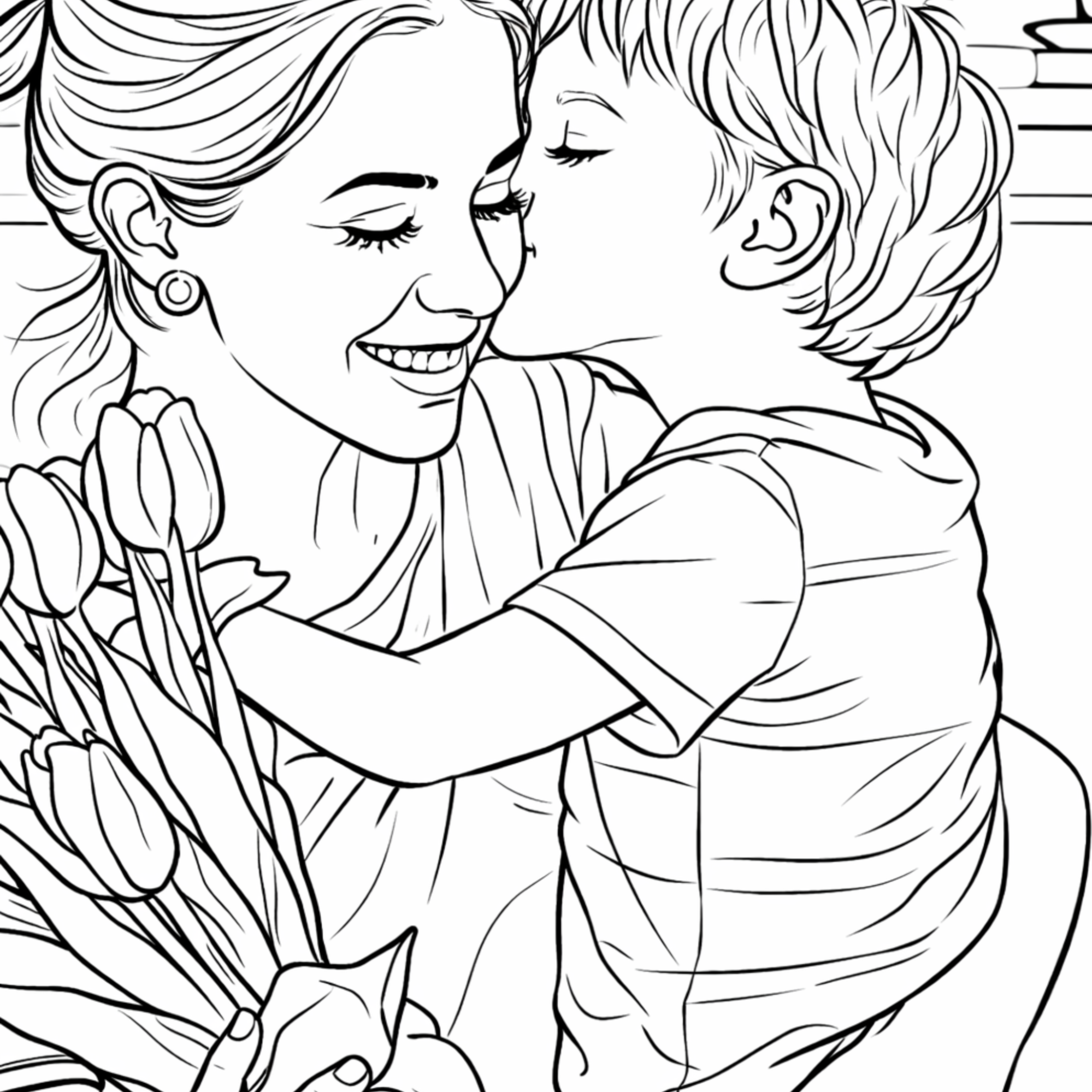 Famille - 5 coloriages personnalisés